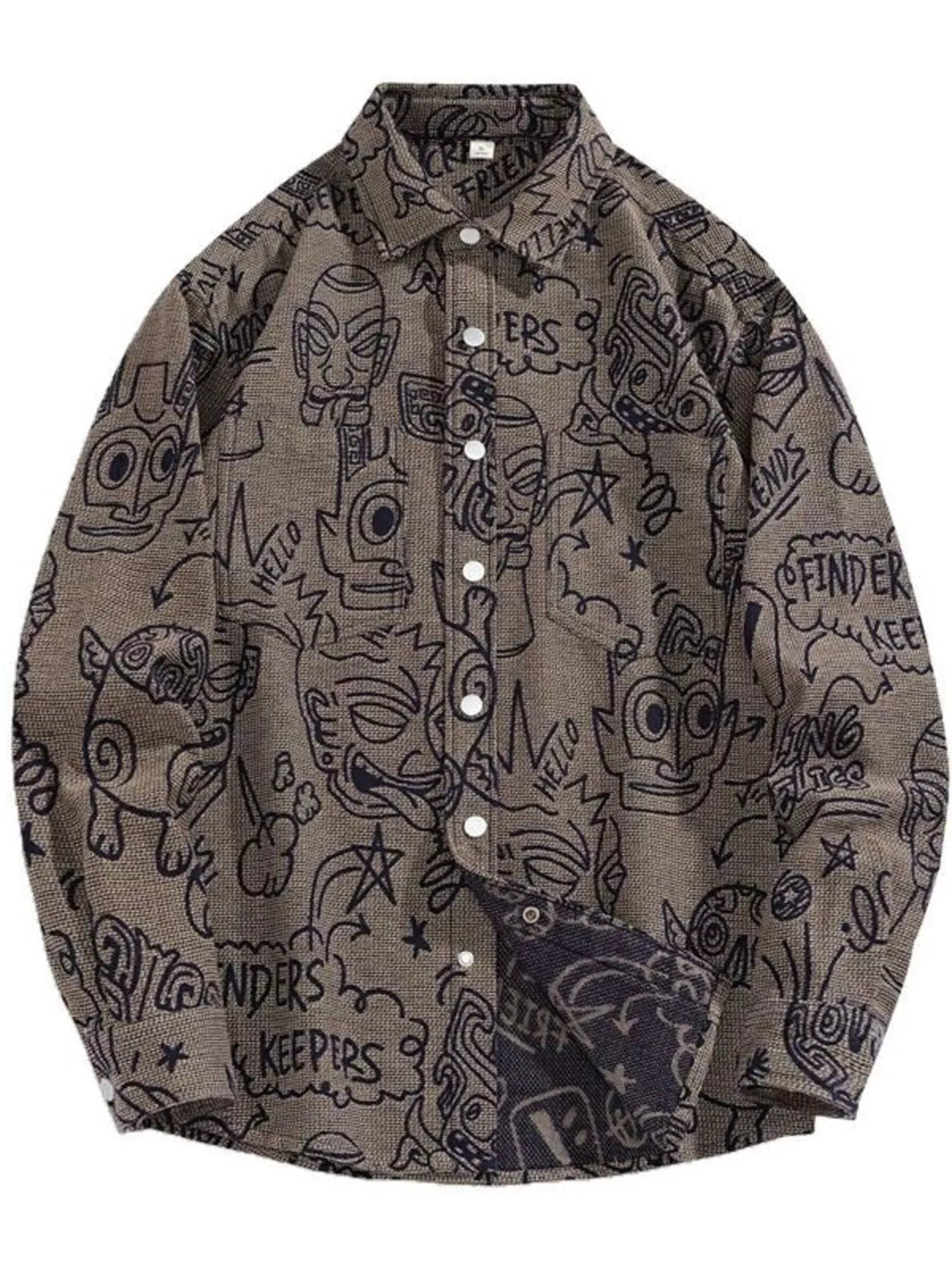 Men's Plus Size Casual Button Up Long Sleeve Shirt by Trendsi