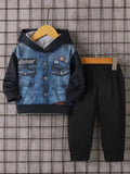 Children's Button Up Hooded Jacket & Pants Set by Trendsi