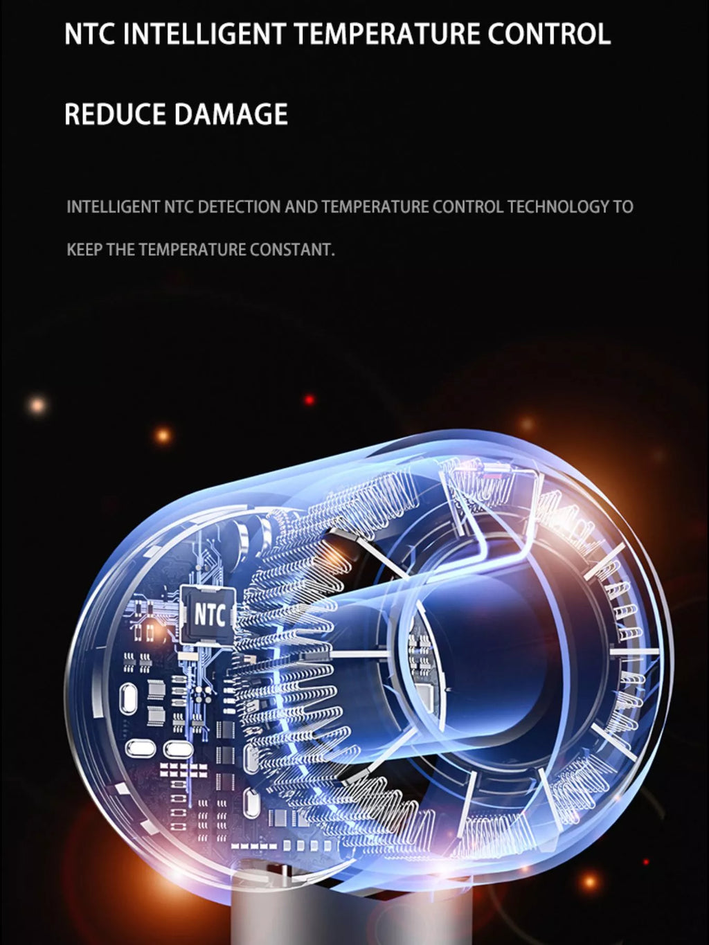 Intelligent Temperature Control High-Speed Hair Dryer by Trendsi
