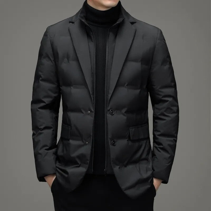Fake Two-piece Suit Down Jacket Business Men by Estely