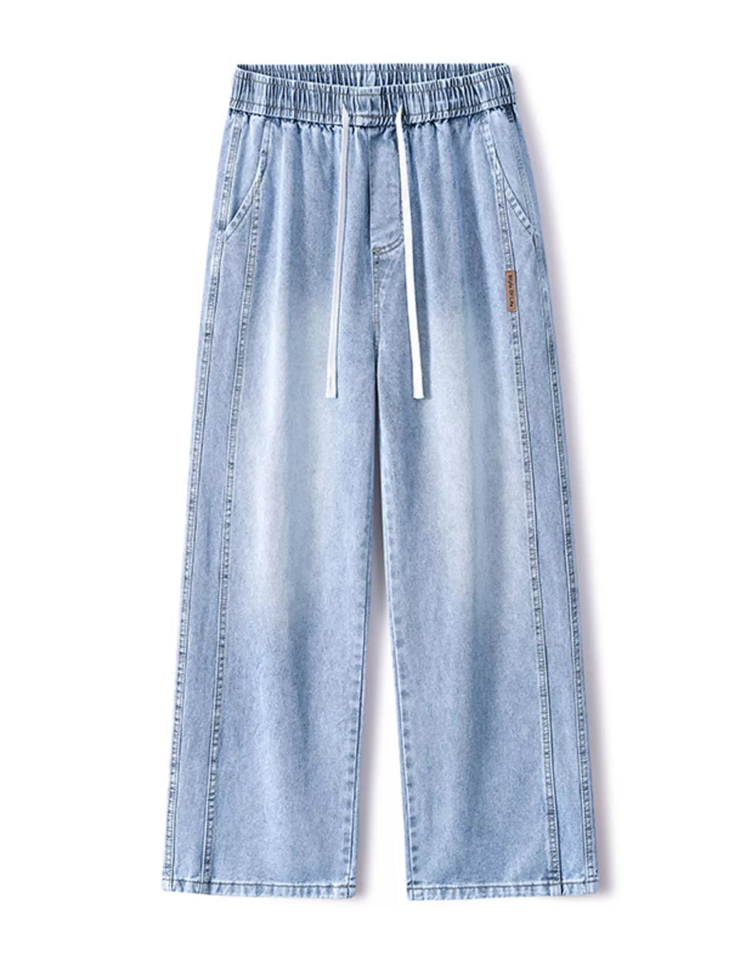 Men's Full Size Wash Wide Leg Jeans Plus Size by Trendsi