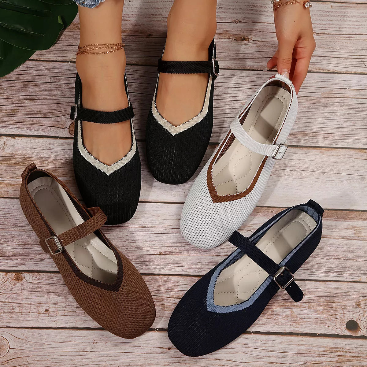 Round Toe Mesh Slip-Ons by Trendsi