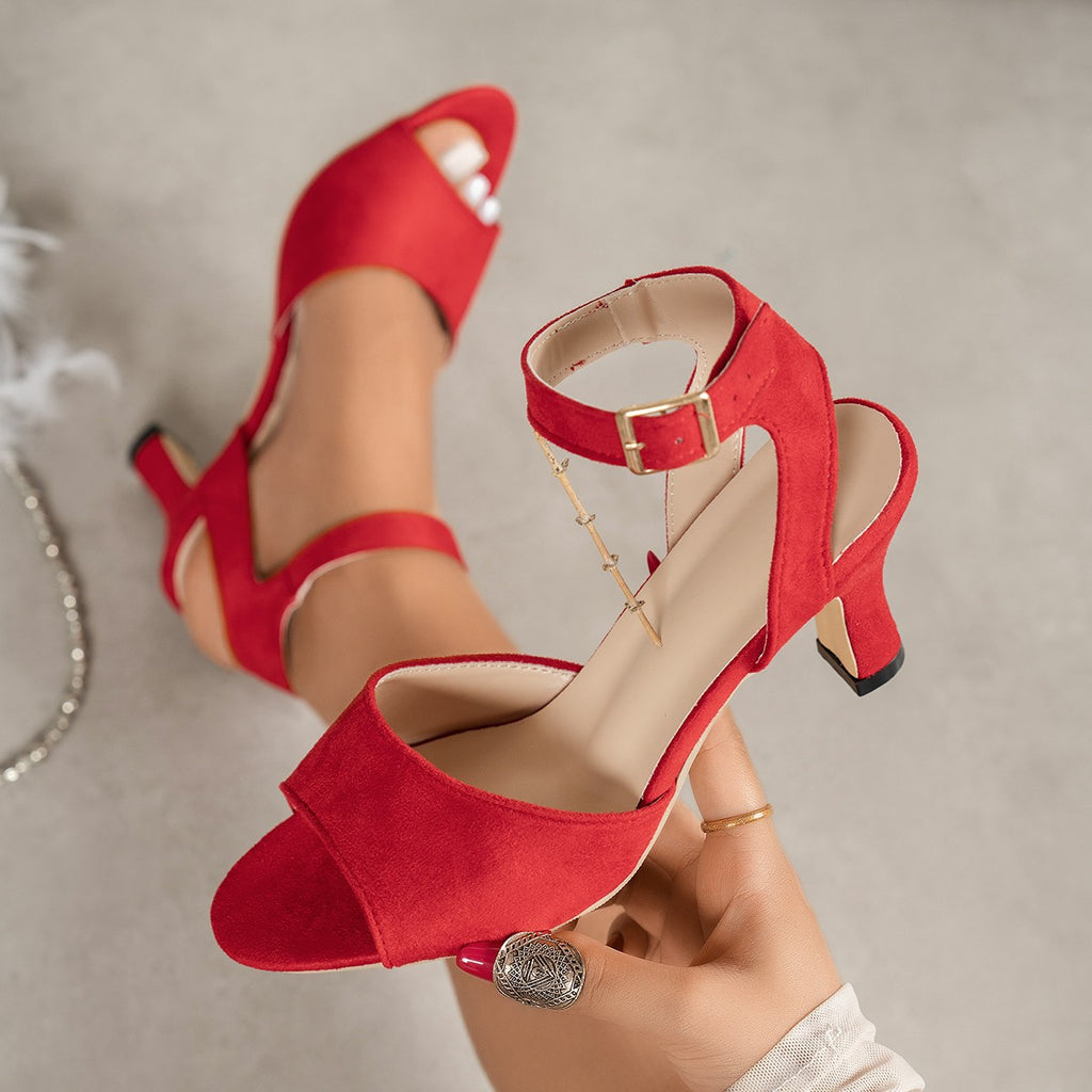 Ankle Strap High Heel Sandals by Trendsi