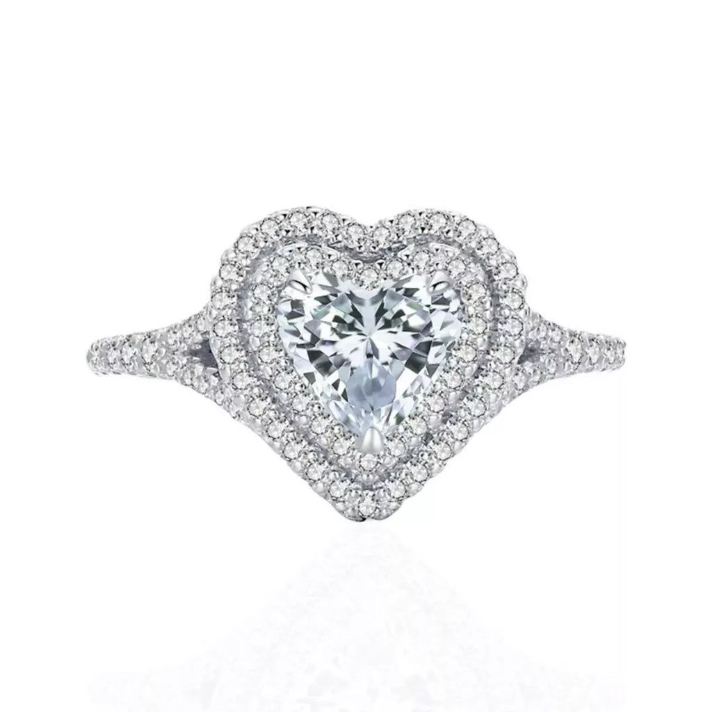 1 Carat Moissanite Heart-Shaped Ring by Trendsi