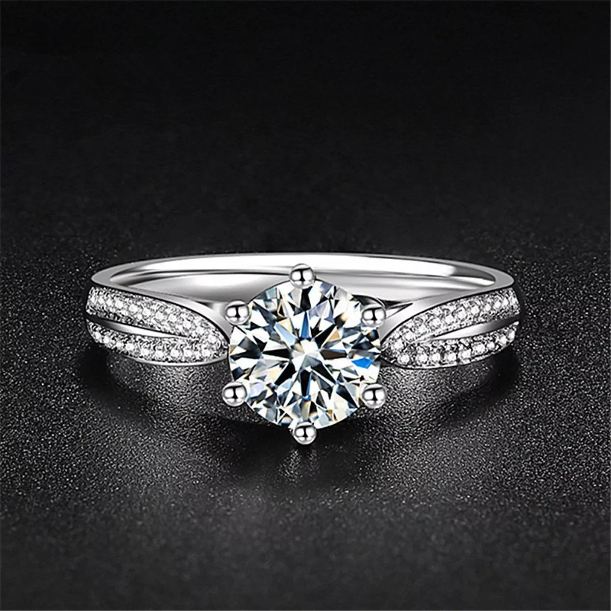 1 Carat Moissanite 925 Sterling Silver Ring by Trendsi