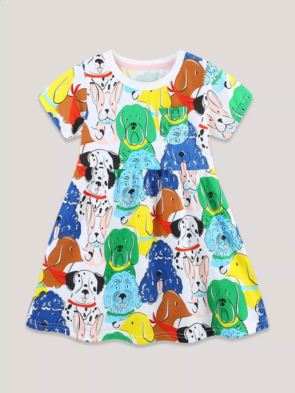 Children's Cartoon Dog Print Casual Dress by Trendsi