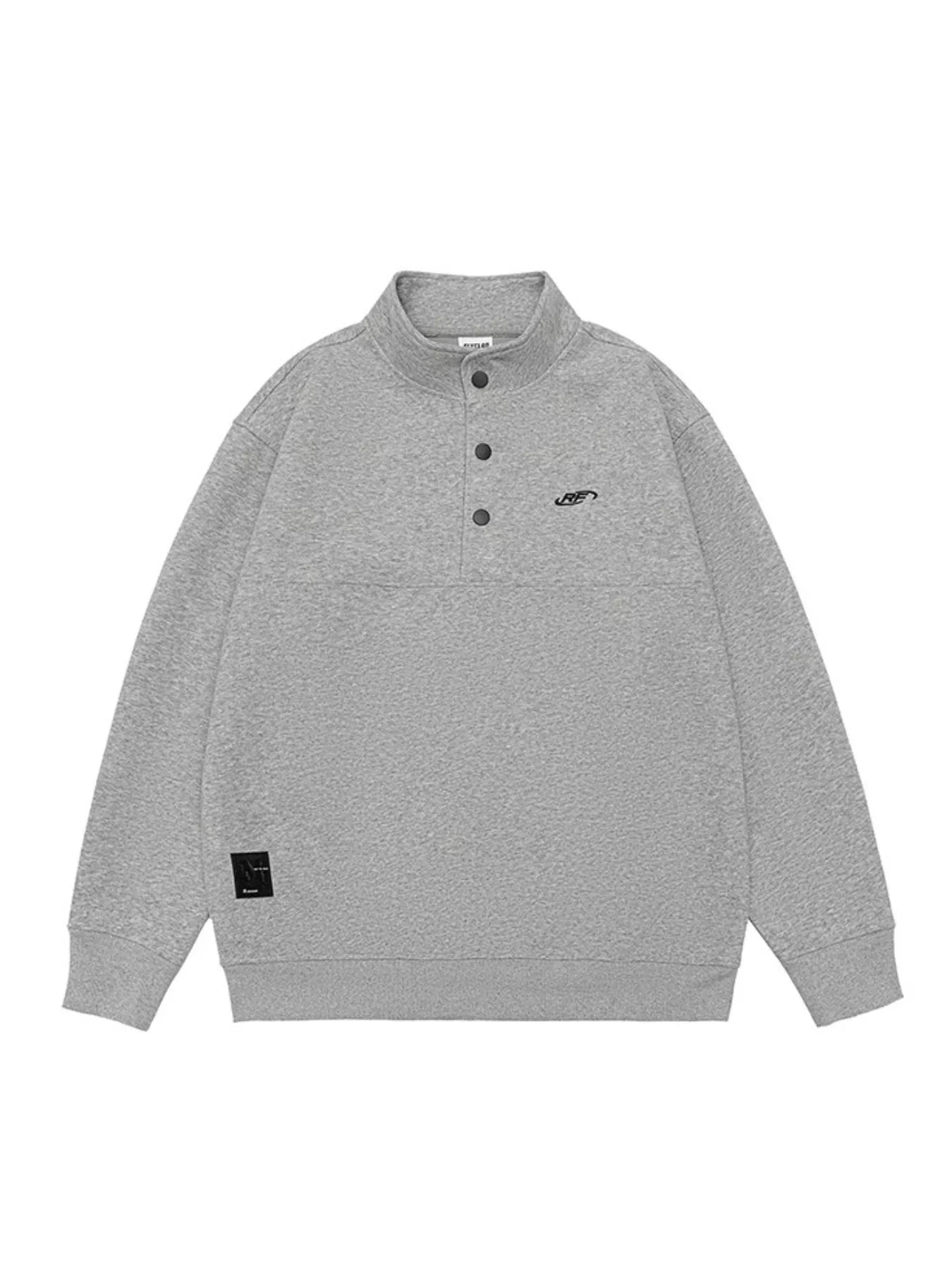 Men's Plus Size Button Detail Long Sleeve Sweatshirt by Trendsi