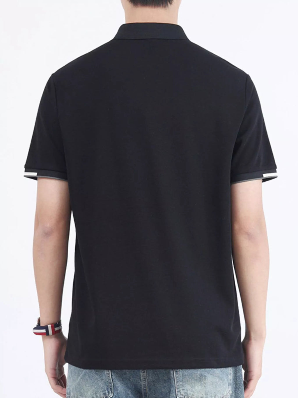 Men's Plus Size Button Detail Short Sleeve Polo by Trendsi
