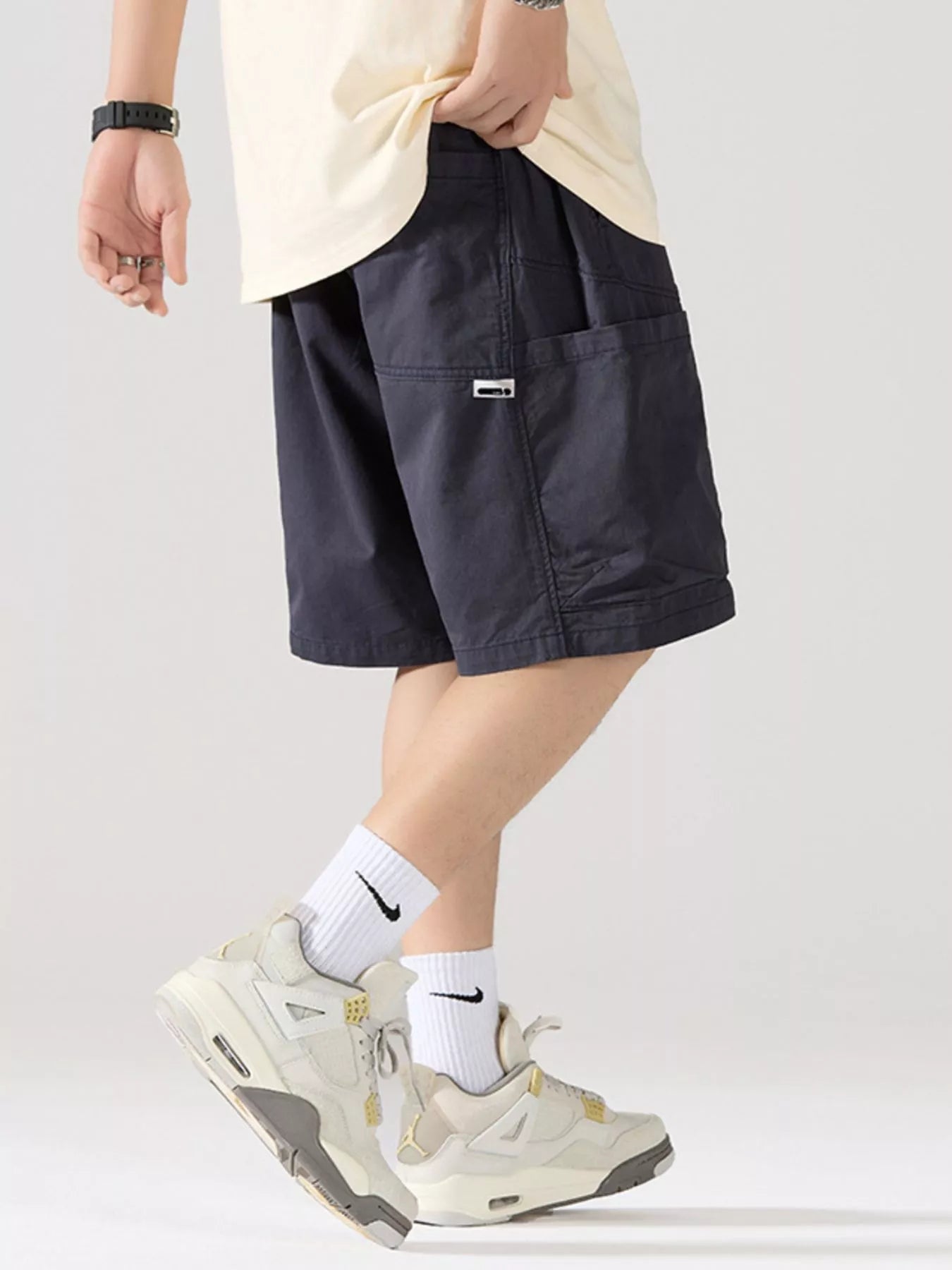 Men's Full Size Casual Cargo Shorts with Drawstring Plus Size by Trendsi
