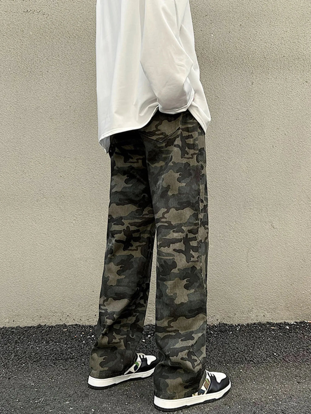 Men's Full Size Camouflage Loose Fit Jeans Plus Wize by Trendsi