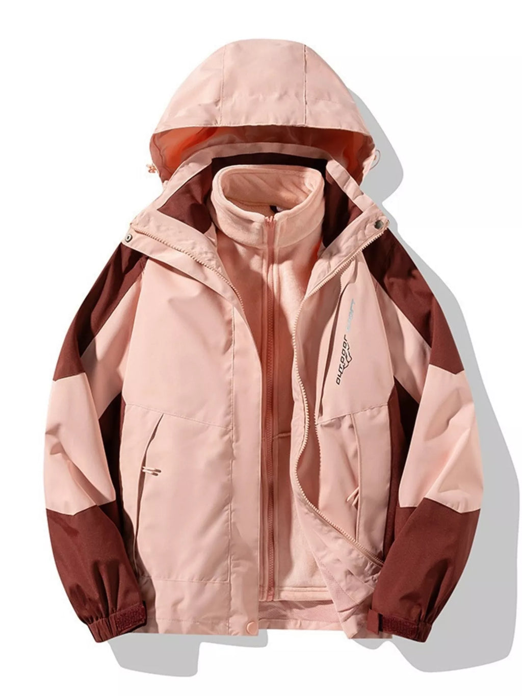 Men's Plus Size Waterproof Windproof Outdoor Hooded Jacket by Trendsi