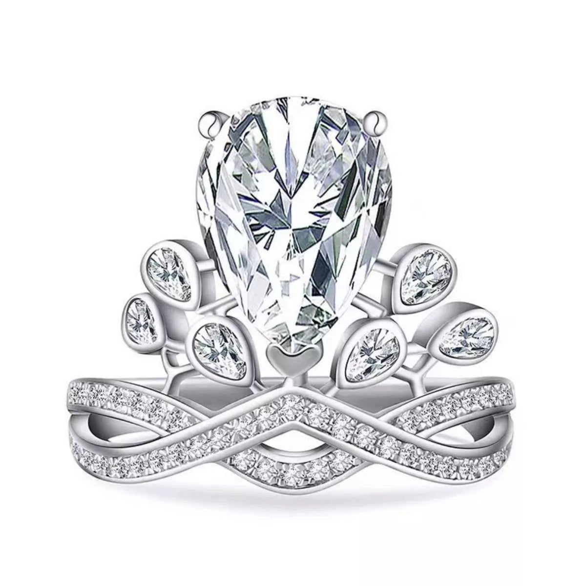 2 Carat Moissanite 925 Sterling Silver Ring by Trendsi
