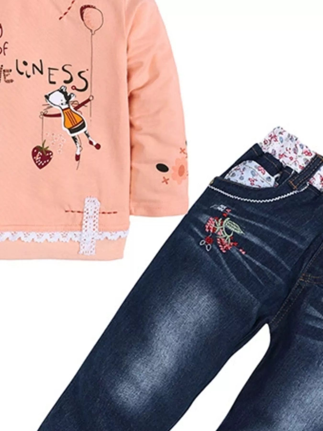 Children's Round Neck Top and Jeans Set by Trendsi