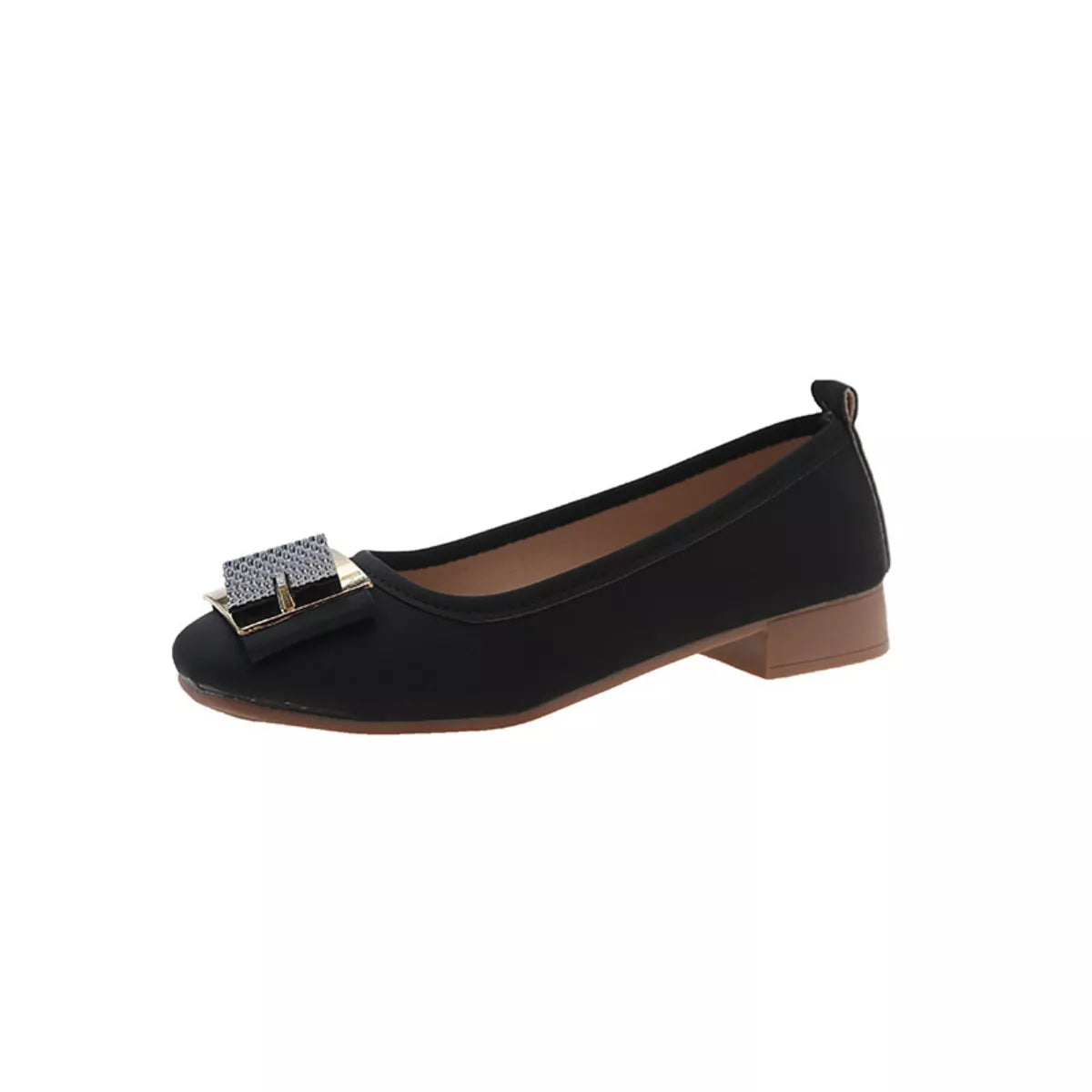 Round Toe Block Heels Slip-Ons by Trendsi