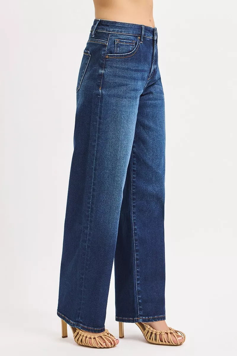 RISEN Mid Rise Wide Baggy Jeans by Trendsi