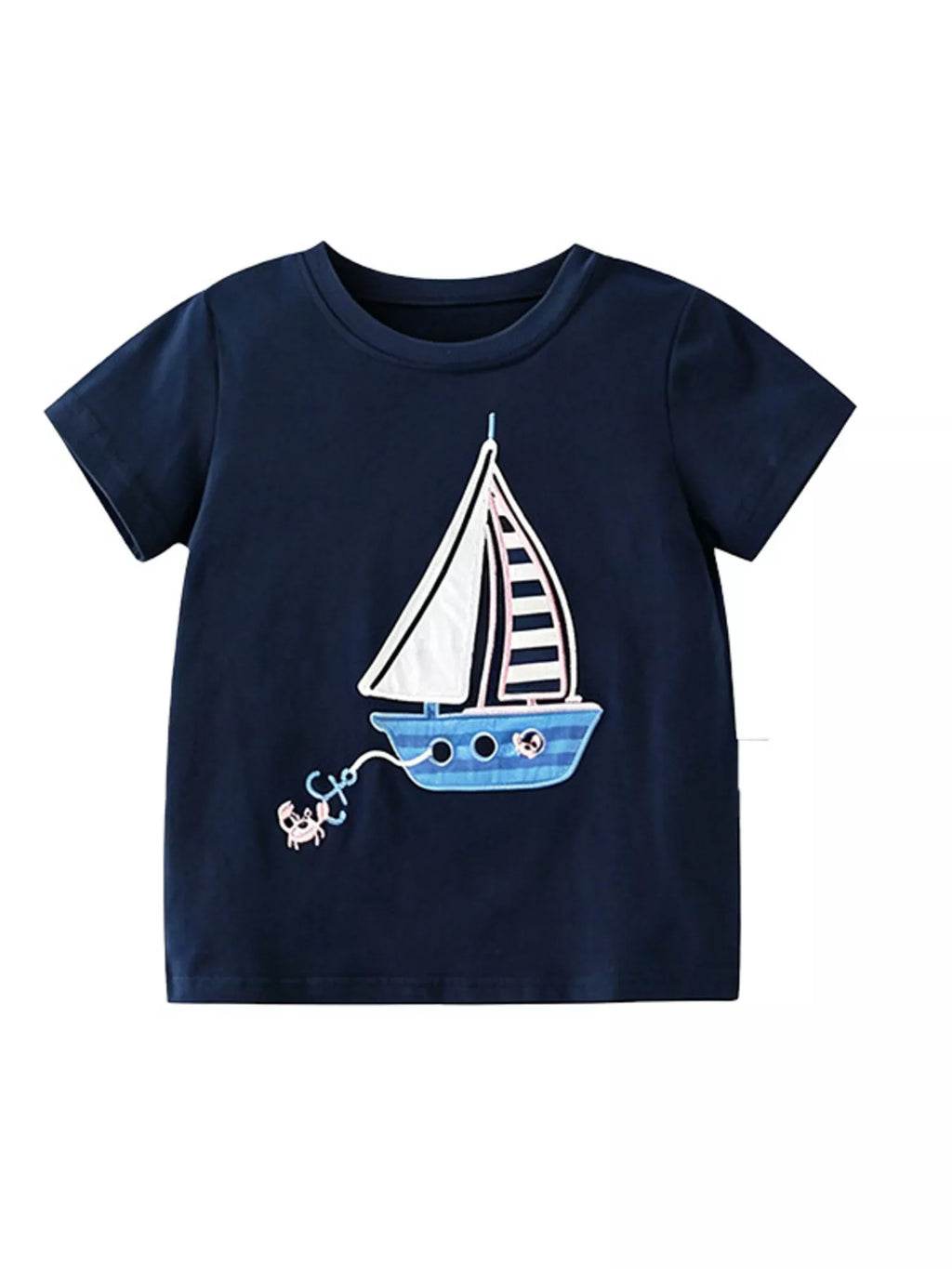 Children's Sailboat Graphic Round Neck T-Shirt by Trendsi