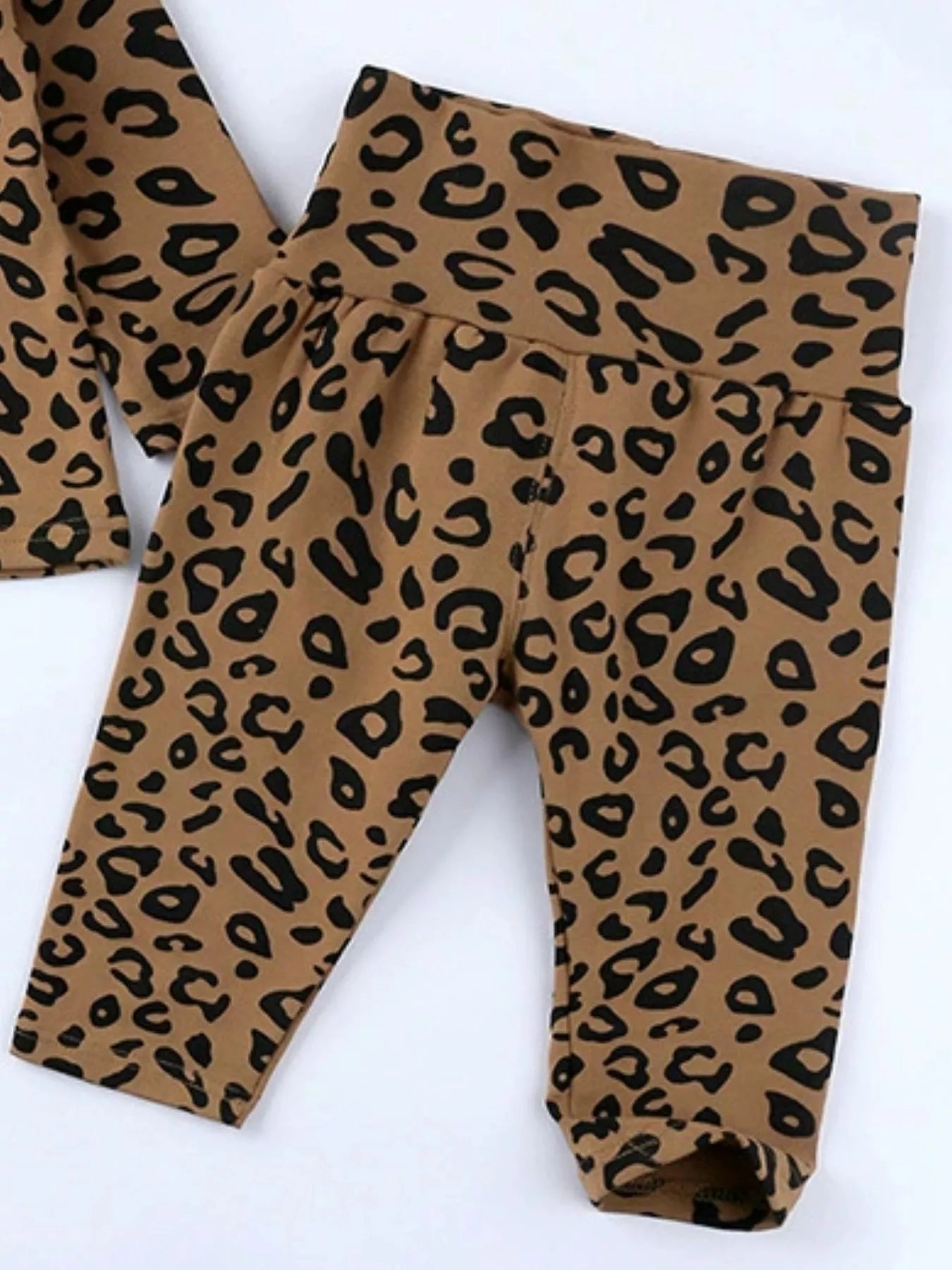 Children's Leopard Print Long Sleeve Top and Pants Set by Trendsi