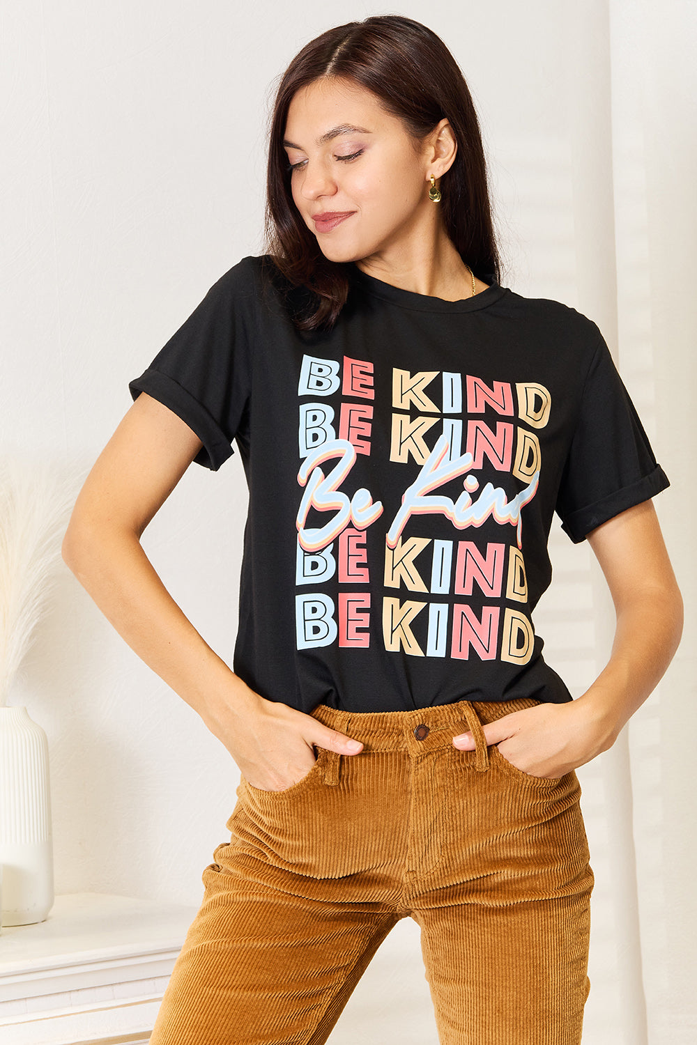 Simply Love BE KIND Graphic Round Neck T-Shirt by Trendsi