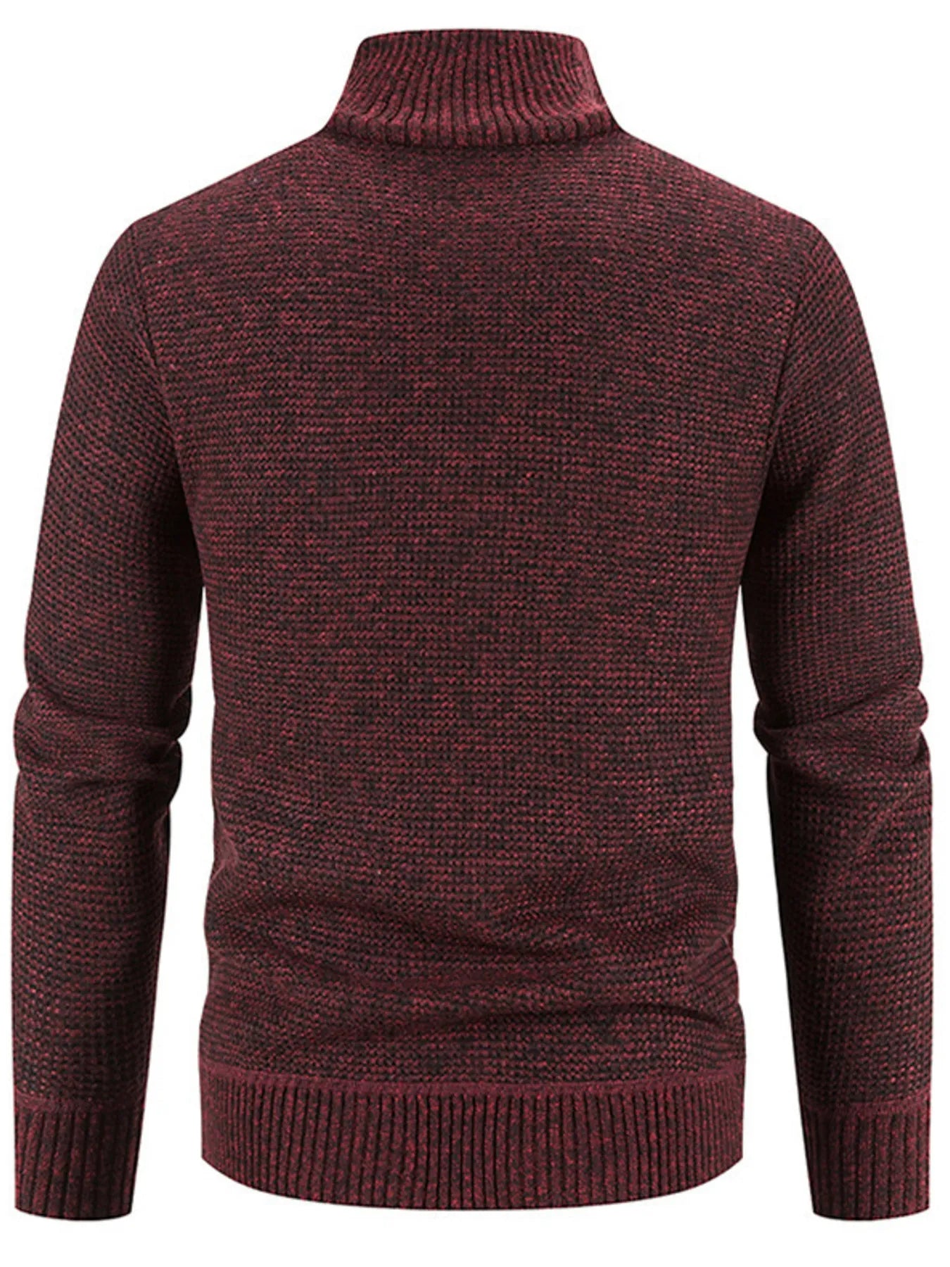 Men's Plus Size Quilted Knit Bomber Jacket with Stand Collar by Trendsi