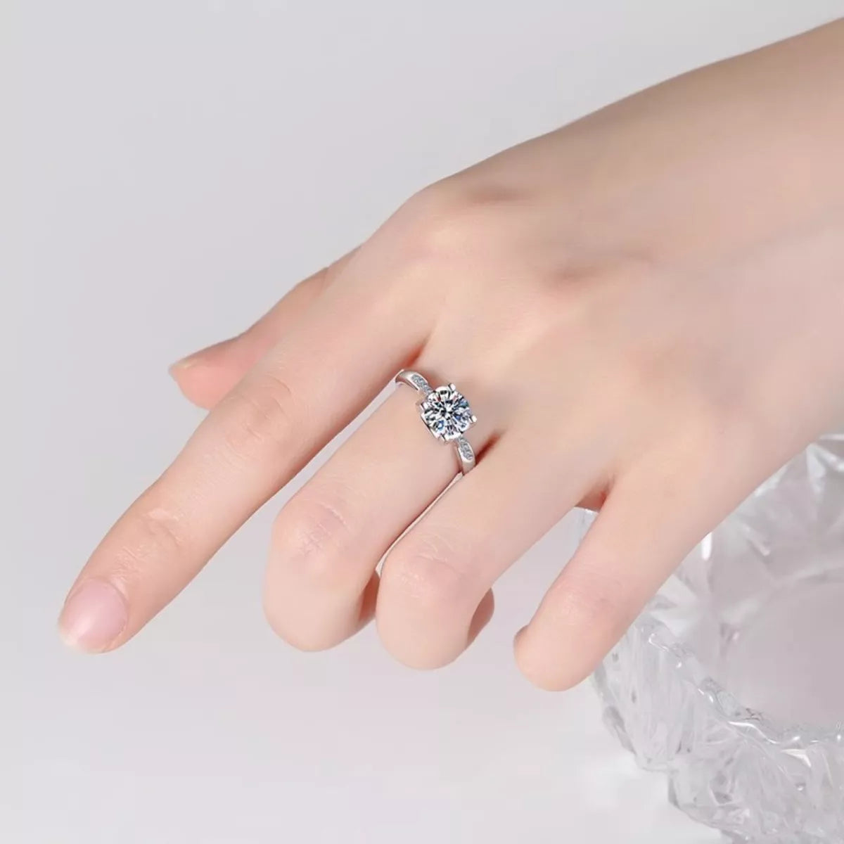 1 Carat Moissanite 925 Sterling Silver Ring by Trendsi
