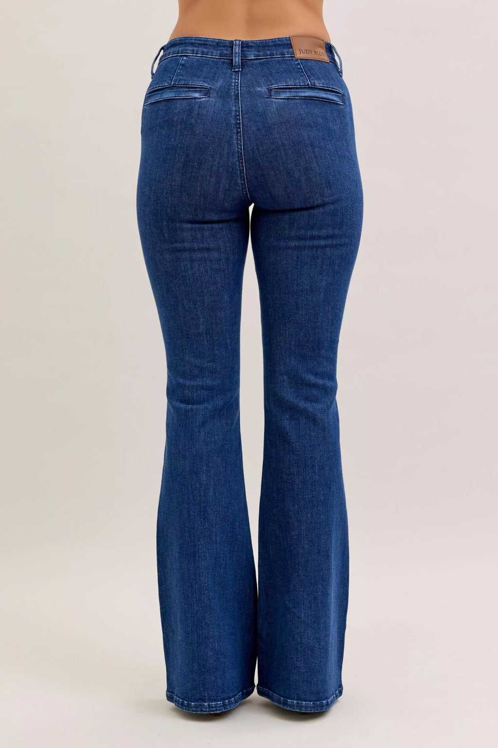 Judy Blue High Waist Flare Jeans with Front Patch Pockets by Trendsi