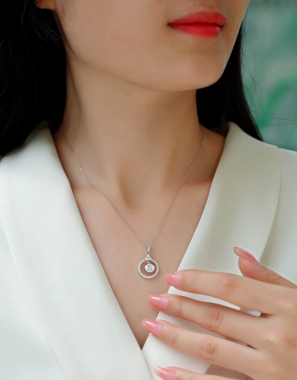 Love Ring - A Fashionable And Luxurious Diamond Jewelry Pendant Set With 1-carat Moissan Diamond S925 Sterling Silver And Platinum Plating