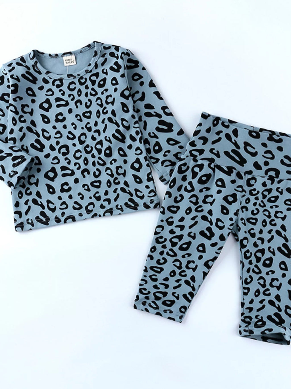 Children's Leopard Print Long Sleeve Top and Pants Set by Trendsi
