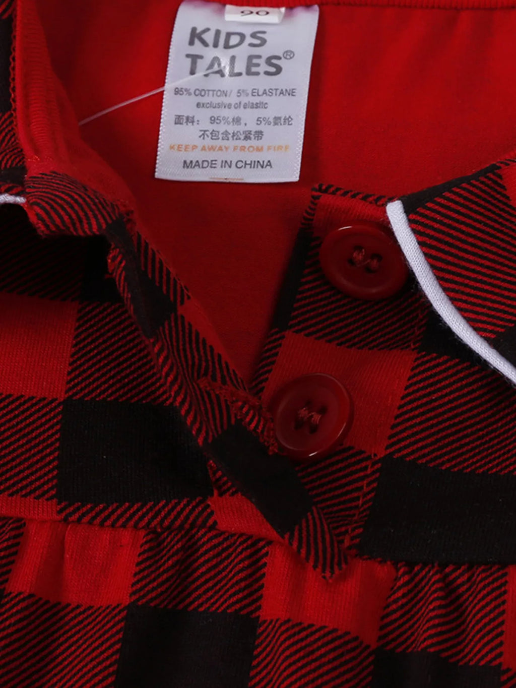 Children's Plaid Ruffle Hem Long Sleeve Dress by Trendsi