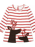 Children's Striped Long Sleeve Dress by Trendsi