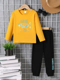 Kids Graphic Round Neck Long Sleeve Top and Pants Set by Trendsi