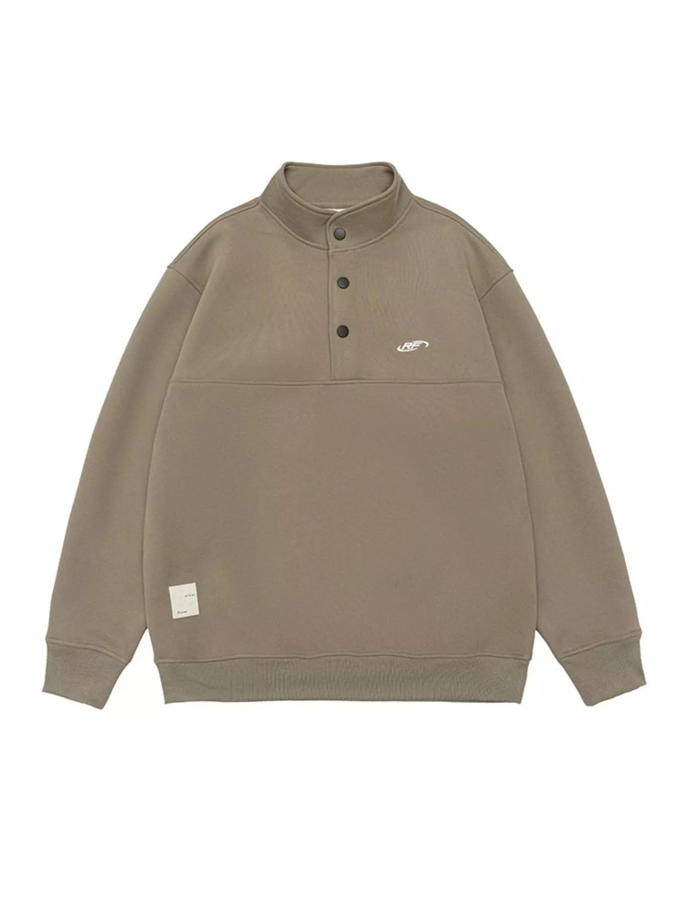 Men's Plus Size Button Detail Long Sleeve Sweatshirt by Trendsi