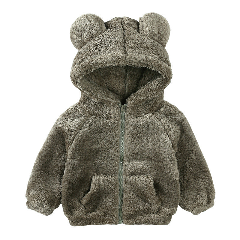Children Berber Fleece Coat Children's Clothing Cartoon Bear Boy Thickened by DC-THE CEO