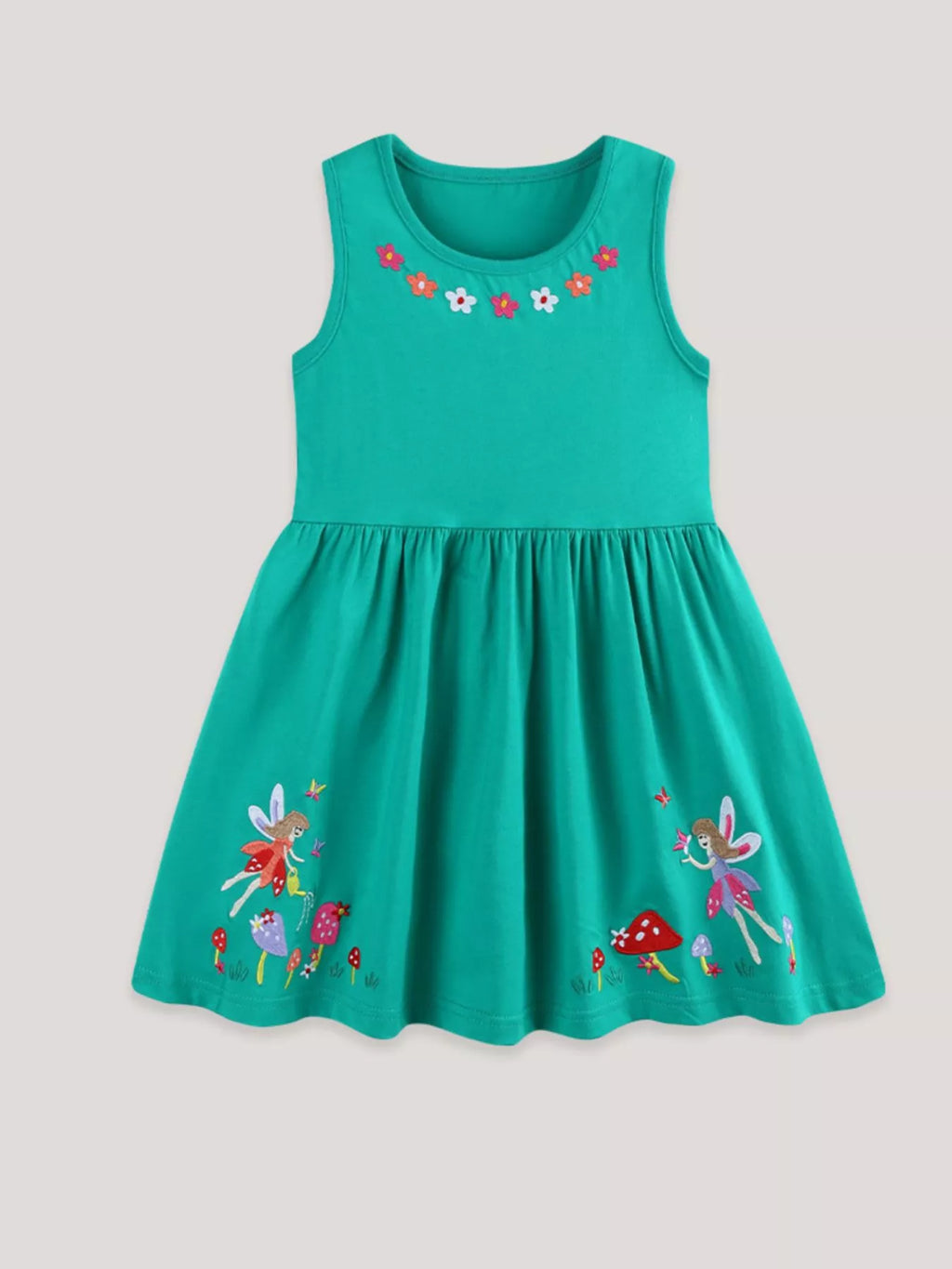Children's Sleeveless Embroidered Casual Dress by Trendsi