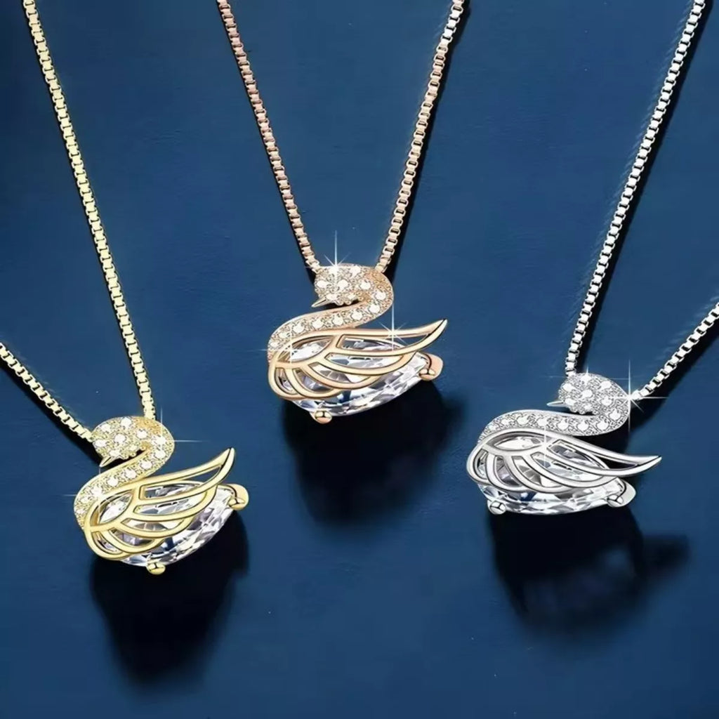 925 Sterling Silver Zircon Pendant Necklace by Trendsi