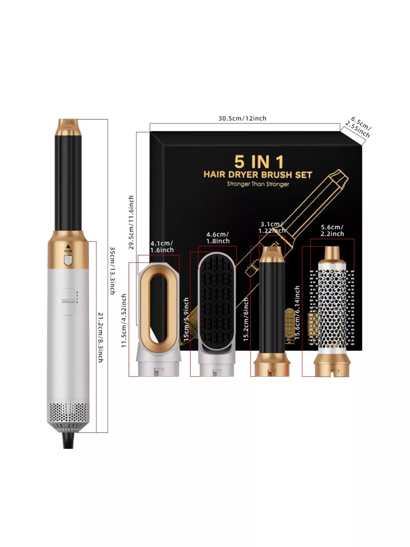 5-in-1 Interchangeable Hot Air Brush by Trendsi