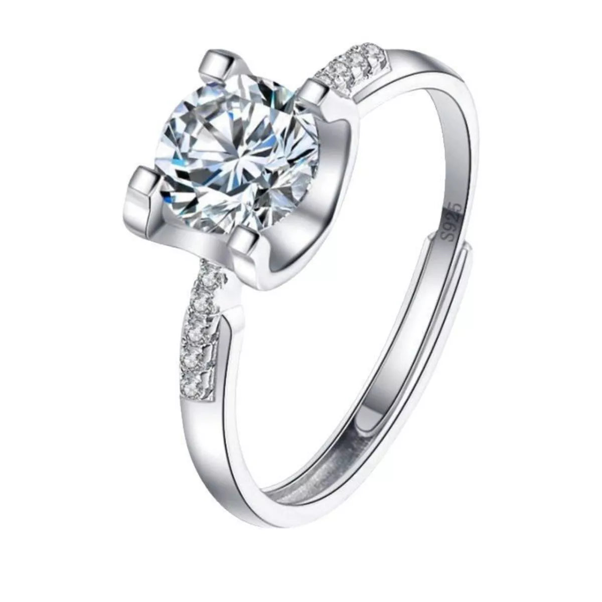 1 Carat Moissanite 925 Sterling Silver Ring by Trendsi