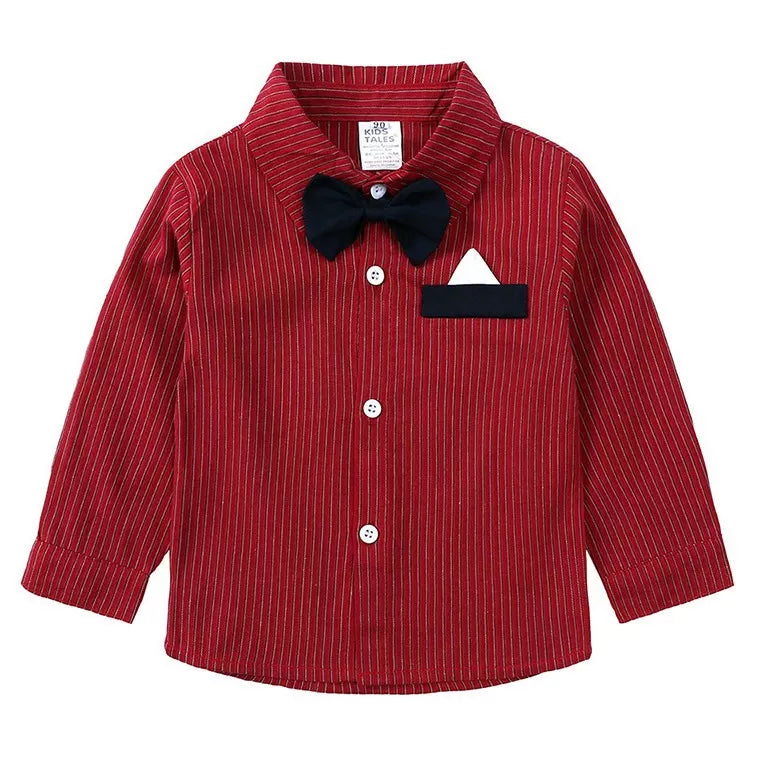 Children's Striped Shirt and Overall Set by Trendsi