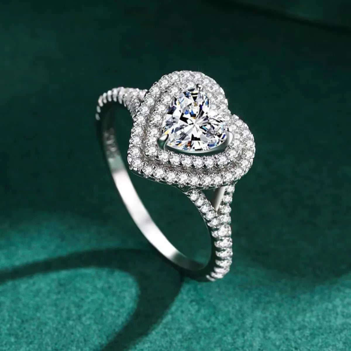 1 Carat Moissanite Heart-Shaped Ring by Trendsi