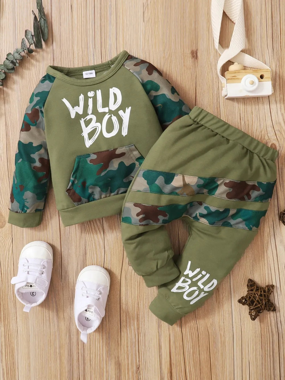 Children's Camouflage Top and Pants Set by Trendsi