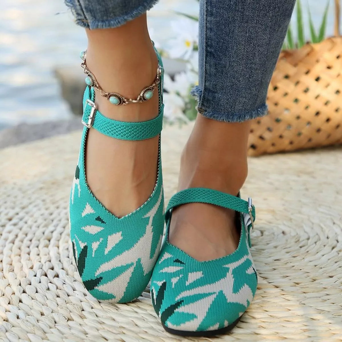 Round Toe Mesh Slip-Ons by Trendsi