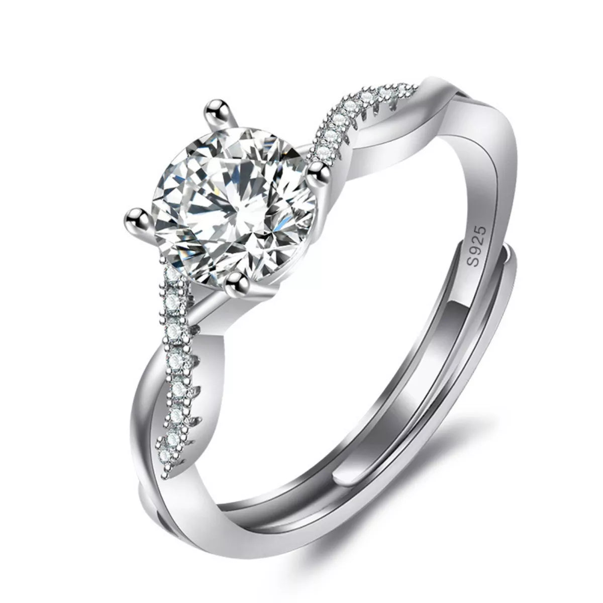 1 Carat Moissanite 925 Sterling Silver Ring by Trendsi