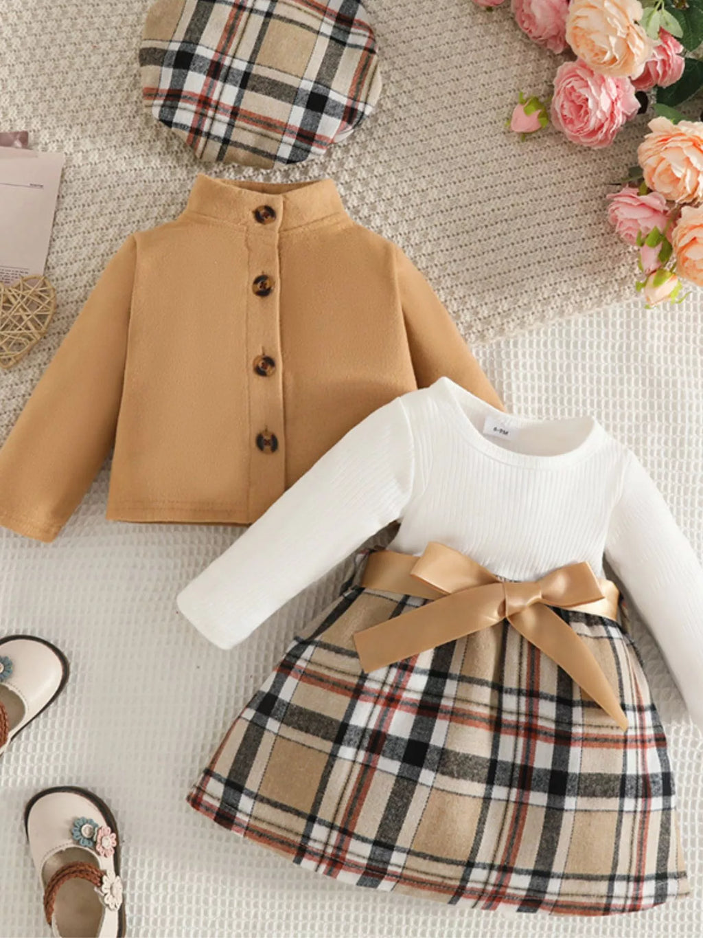 Children's Plaid 3-Piece Outfit Set by Trendsi