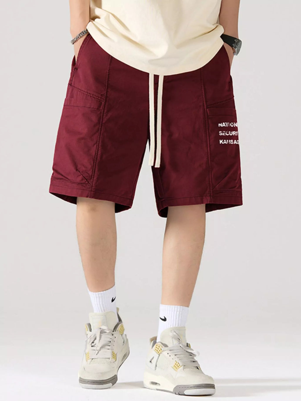Men's Full Size Casual Cargo Shorts with Drawstring Plus Size by Trendsi