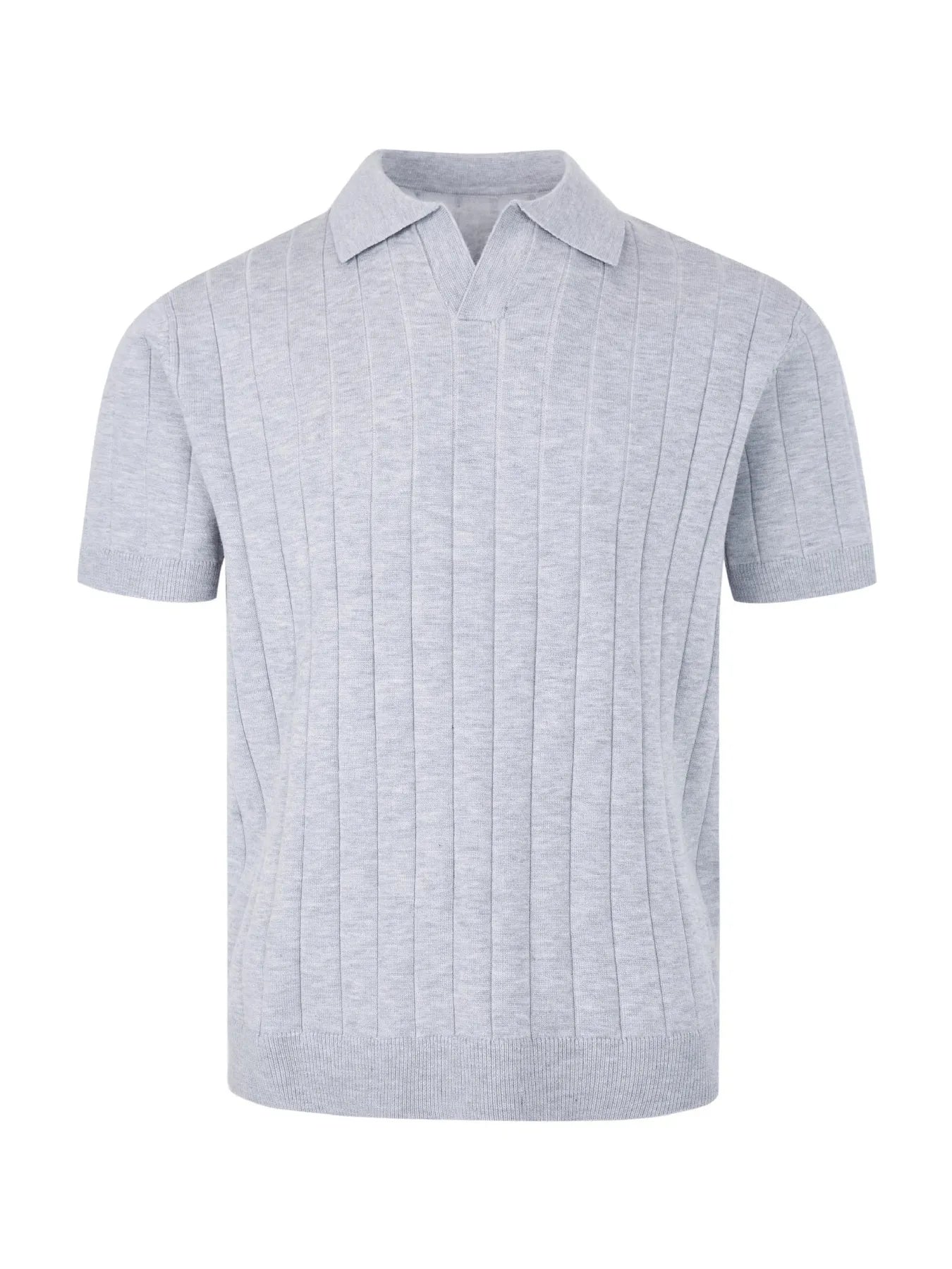 Men's Textured Knit Polo Shirt by Trendsi