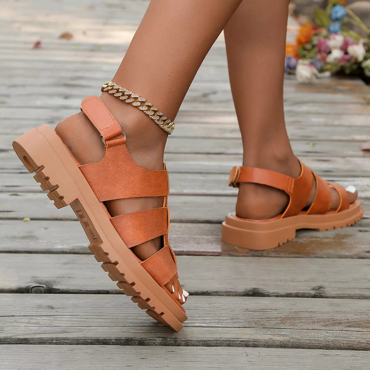 Open Toe Platform Sandals by Trendsi