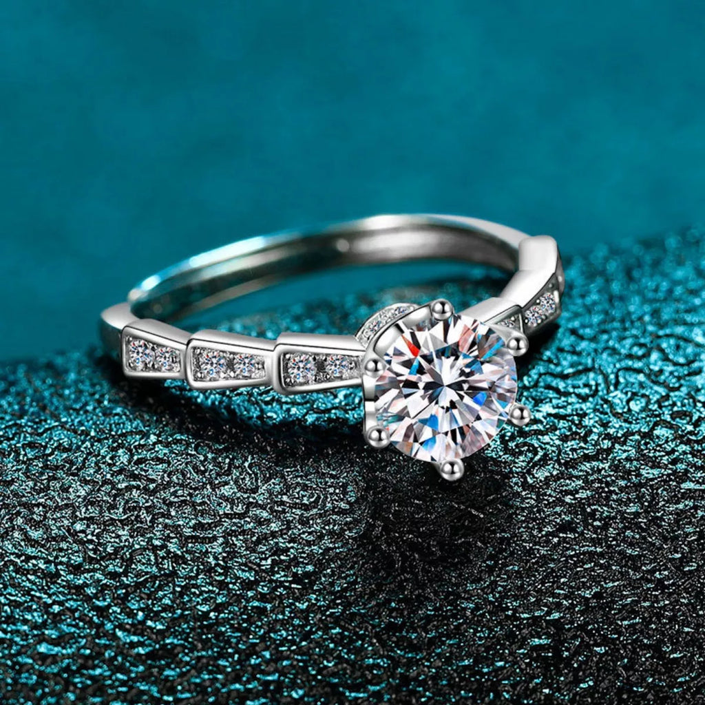 1 Carat Moissanite 925 Sterling Silver Ring by Trendsi