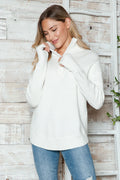 Half Zip Long Sleeve Knit Top by Trendsi