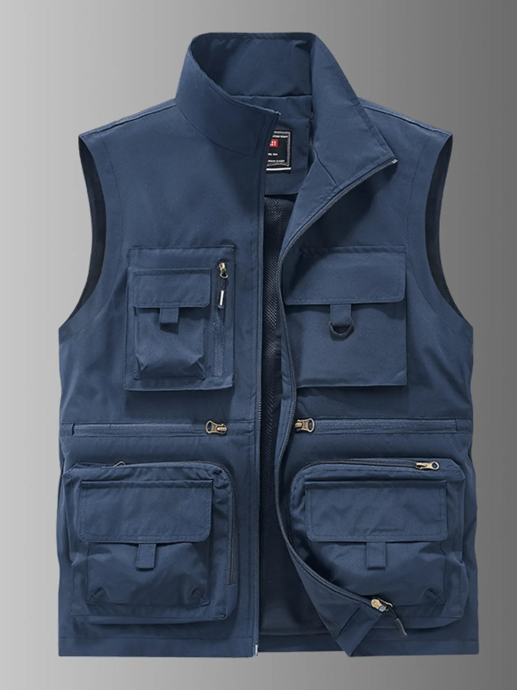 Men's Plus Size Multi-Pocket Outdoor Utility Vest by Trendsi