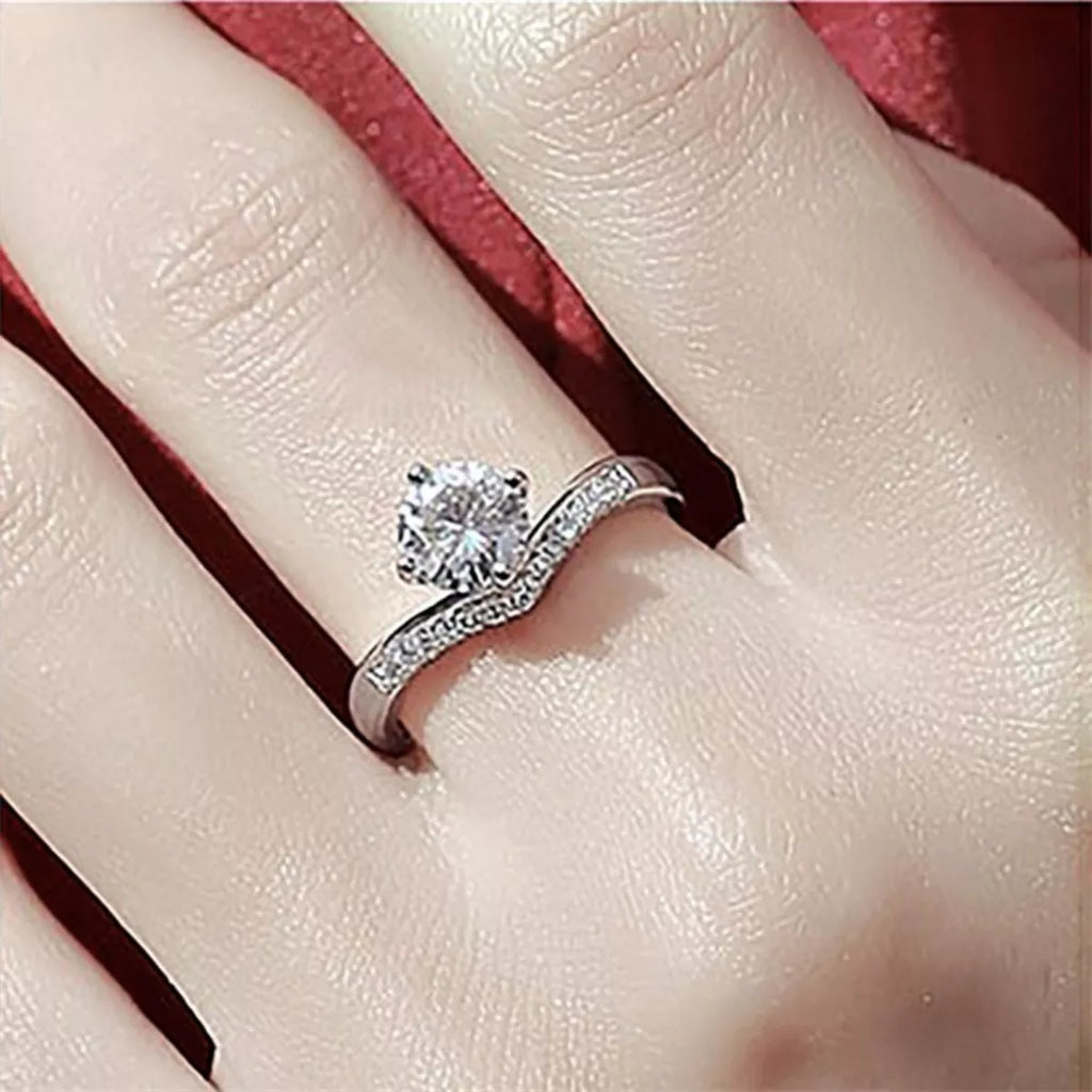 2 Carat Moissanite 925 Sterling Silver Ring by Trendsi