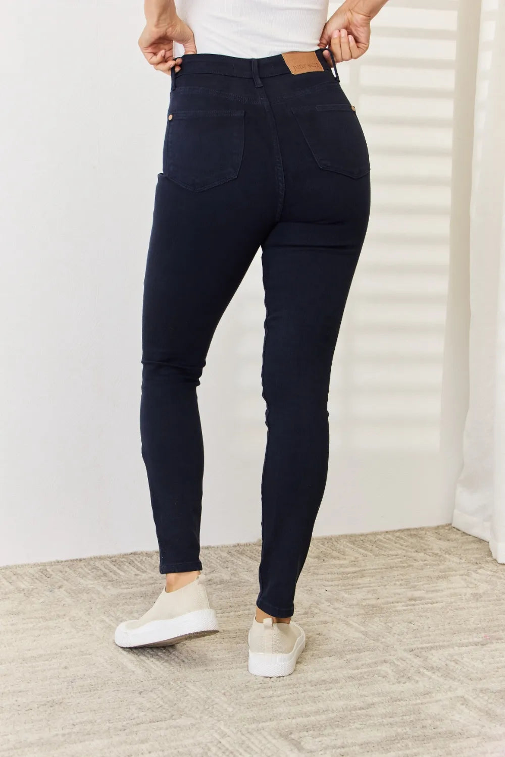 Judy Blue Full Size Garment Dyed Tummy Control Skinny Jeans by Trendsi